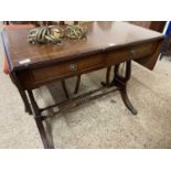 Reproduction mahogany drop leaf sofa style table