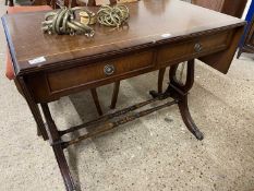 Reproduction mahogany drop leaf sofa style table