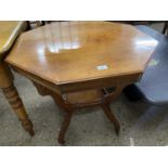 Late Victorian American walnut octagonal centre table