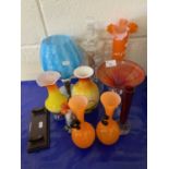 Collection of various Art Glass vases and other items