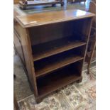 A small mahogany open front bookcase cabinet, 60cm wide