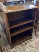 A small mahogany open front bookcase cabinet, 60cm wide