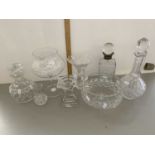 Mixed Lot: Various decanters, glass wares etc