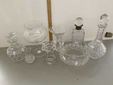 Mixed Lot: Various decanters, glass wares etc