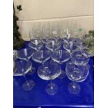 Collection of modern wine glasses, cocktail glasses etc