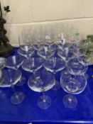 Collection of modern wine glasses, cocktail glasses etc