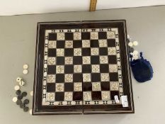 Mother of pearl inlaid folding games board