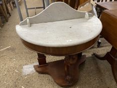 Victorian marble top bow front wash stand, 88cm wide