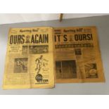 Two editions of The Sporting Star newspaper, Saturday 7th May 1960 FA Cup Final Wolves 3 Blackburn 0