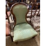 Victorian green upholstered nursing chair