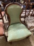 Victorian green upholstered nursing chair