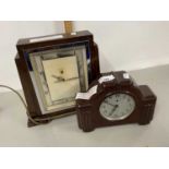 Vintage Ekco mantel clock together with a Smiths electric mantel clock