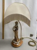 Modern table lamp with figural base