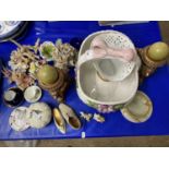 Mixed Lot: Various floral ornaments, candle stands and other assorted items