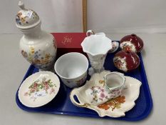 Tray of various mixed ceramics to include assorted vases, small jardiniere etc