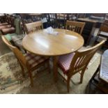 Modern light oak kitchen table and four chairs