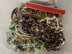 Large tub of assorted costume jewellery