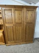 Modern pine triple wardrobe, 165cm wide