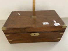 19th Century walnut brass mounted writing box