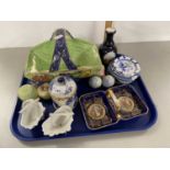 Mixed Lot: Arthur Wood lustre finish table basket, various small cruet items, pin dishes to