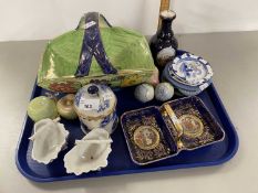 Mixed Lot: Arthur Wood lustre finish table basket, various small cruet items, pin dishes to