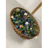 Basket of assorted marbles