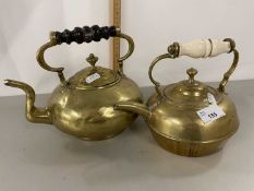 Two brass kettles