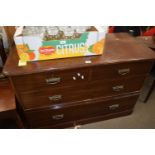 Mahogany chest of drawers of two short over two long, approx 117cm wide
