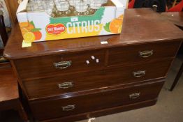 Mahogany chest of drawers of two short over two long, approx 117cm wide