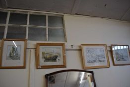 Four assorted watercolours by a similar hand, all framed and glazed