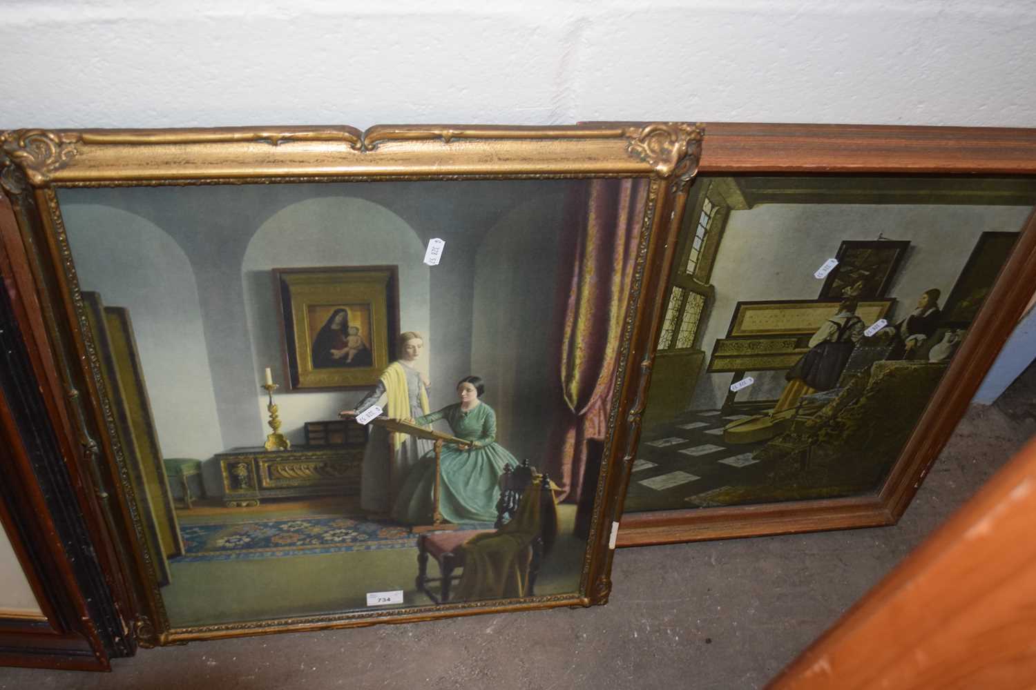 A reproduction print by Vermeer and another similar, both framed and glazed (2)