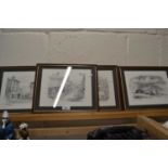 Four reproduction prints framed and glazed