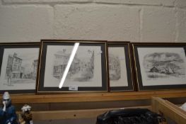 Four reproduction prints framed and glazed