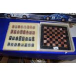 Polished stone chess set