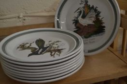 Eight Portmeirion Birds of Britain plates and one other