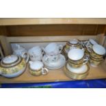 Quantity of Wedgwood India tea wares together with four Aynsley Camille cups and saucers
