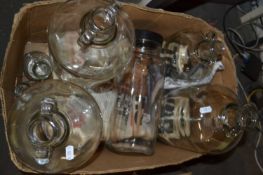 Quantity of glass demi johns and other items