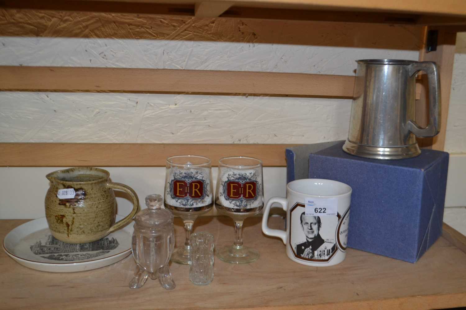 Quantity of Royal commemoratives, pewter tankard and other items