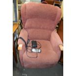 Terracotta coloured riser armchair
