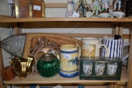 Mixed Lot: Striped jug, fish chopping board, picture frames, wall sconces etc