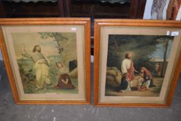 Pair of religious prints, framed and glazed