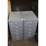 Pair of metal filing cabinets