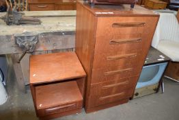 G-Plan six drawer chest together with a similar bedside cabinet (2)