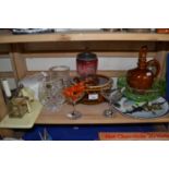 Mixed Lot: A pair of cut glass vases, a vintage coffee grinder, tureens, Babycham glasses etc