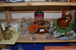 Mixed Lot: A pair of cut glass vases, a vintage coffee grinder, tureens, Babycham glasses etc