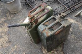 Two vintage jerry cans