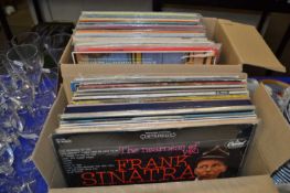 Two albums of assorted LP's to include Frank Sinatra and others