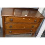 An oak three drawer chest of drawers