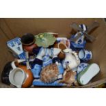 Quantity of assorted ceramics to include Dutch style blue and white, Wade figures and others