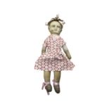 A 20th century fabric panel printed cloth doll, length approximately 55cm(af)